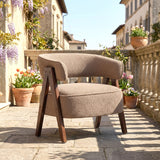 Sherpa Fleece Accent Chair, Upholstered Armchair with Solid Wood Legs and Steel Frame for Living Room