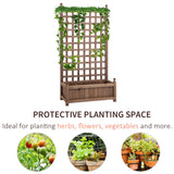 Raised Garden Bed with Trellis, Wood Planter Box for Garden