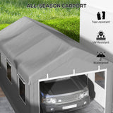 10' x 20' Carport, Heavy Duty Portable Garage with 6 Mesh Windows and 2 Doors