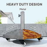 46lbs Resin Round Patio Umbrella Base with Wheels, Umbrella Stand Base