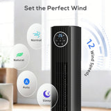 28dB Tower Fan with 12 Speeds and 4 Modes, Standing Floor Fan with 80° Oscillating