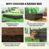 6' x 3' x 1' Raised Garden Bed with 2 Trellis Tomato Cages, Steel Frame Elevated Planter Box