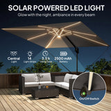 Parasol de patio cantilever décalé 10 x 9,7 pi avec lumières