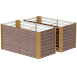 Set of 2 Galvanized Metal Planters for Outdoor Plants, 4' x 2' x 2' Raised Garden Bed