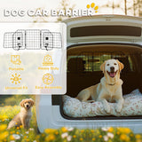 Dog Car Barrier for SUV, Adjustable Car Divider for Trunk Cargo Area, Heavy-Duty Steel Wire Mesh Barrier