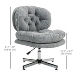 Computer Desk Chair, Armless Office Chair with Wide Padded Seat and Adjustable Height