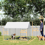 Outdoor Dog Kennel with Waterproof & Anti-UV Cover, Quick-Connect Frame, Secure Lock for Small Medium Dogs