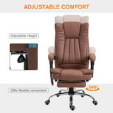 Fauteuil de bureau de massage vibrant 6 points en microfibre avec repose-pieds escamotable