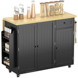 Kitchen Island Cart, Rolling Kitchen Island Table with Drop Leaf, Drawer