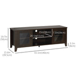 Fireplace TV Stand for TVs up to 60 inches, Wood TV Cabinet w/ Storage Doors or Living Room