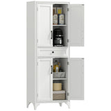 Freestanding Storage Cabinet, Kitchen Pantry Cabinet with 2 Shelves, 4 Doors