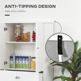 Meuble de rangement pour garde-manger de cuisine de 72 po, armoire de rangement de cuisine moderne avec 4 portes et 3 étagères réglables