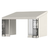 10' x 13' Wall Pergola, Outdoor Gazebo with 2 Curtains and 2 Nettings