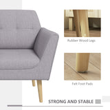 Fauteuil rembourré, chaise d'appoint moderne avec motif capitonné, pieds en bois caoutchouc pour salon