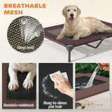 Lit pour chien surélevé avec auvent, lit surélevé pour chien avec mailles lavables et cadre en acier 41,7