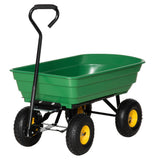Garden Dump Cart Heavy Duty 440lbs Wagon with Steel Frame and 1