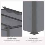 Metal Pergola with Sliding Roof Canopy, 10' x 10'