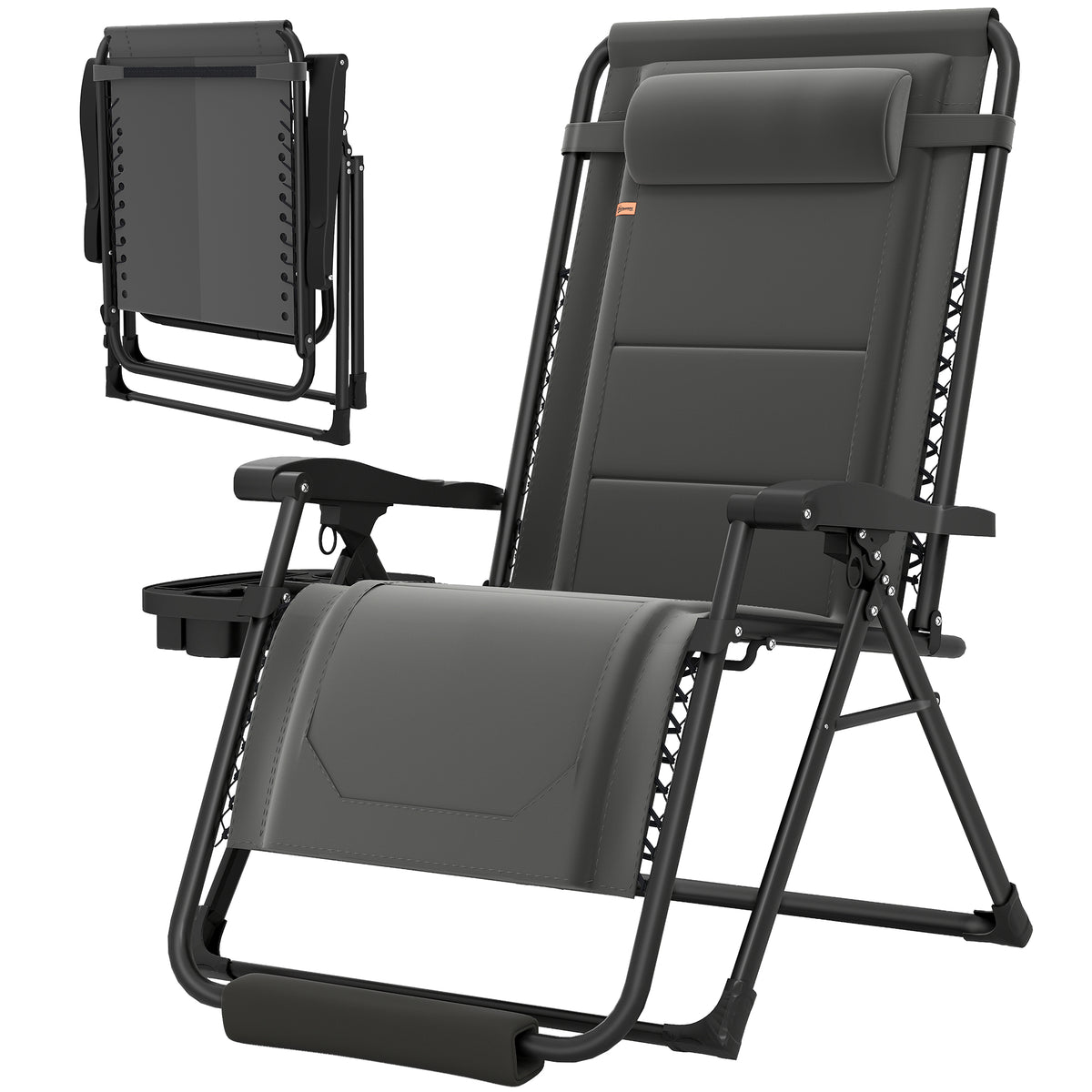 Zero Gravity Chair, Reclining Outdoor Lounger Chair with Cup Holder, 400 LBS Capacity