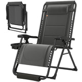 Zero Gravity Chair, Reclining Outdoor Lounger Chair with Cup Holder, 400 LBS Capacity