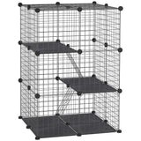 39 Pcs Small Animal Cage Bunny Hutch Portable Metal Wire with Ramps for Kitten Chinchilla