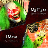 Life Size Stackable Halloween Animated Clown with Red Light Up Eyes