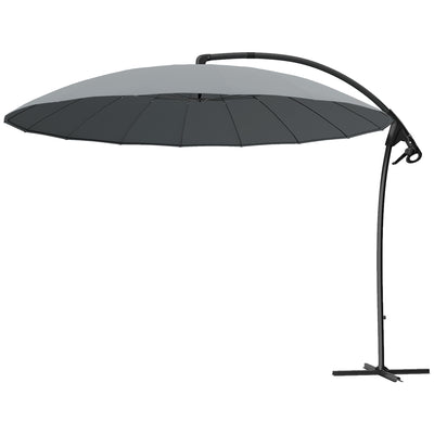9FT Cantilever Umbrella with 16 Fibreglass Ribs, Offset Hanging Umbrella