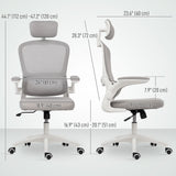 Ergonomic Mesh Office Chair, High Back Desk Chair with Rotatable Headrest, Lumbar Support
