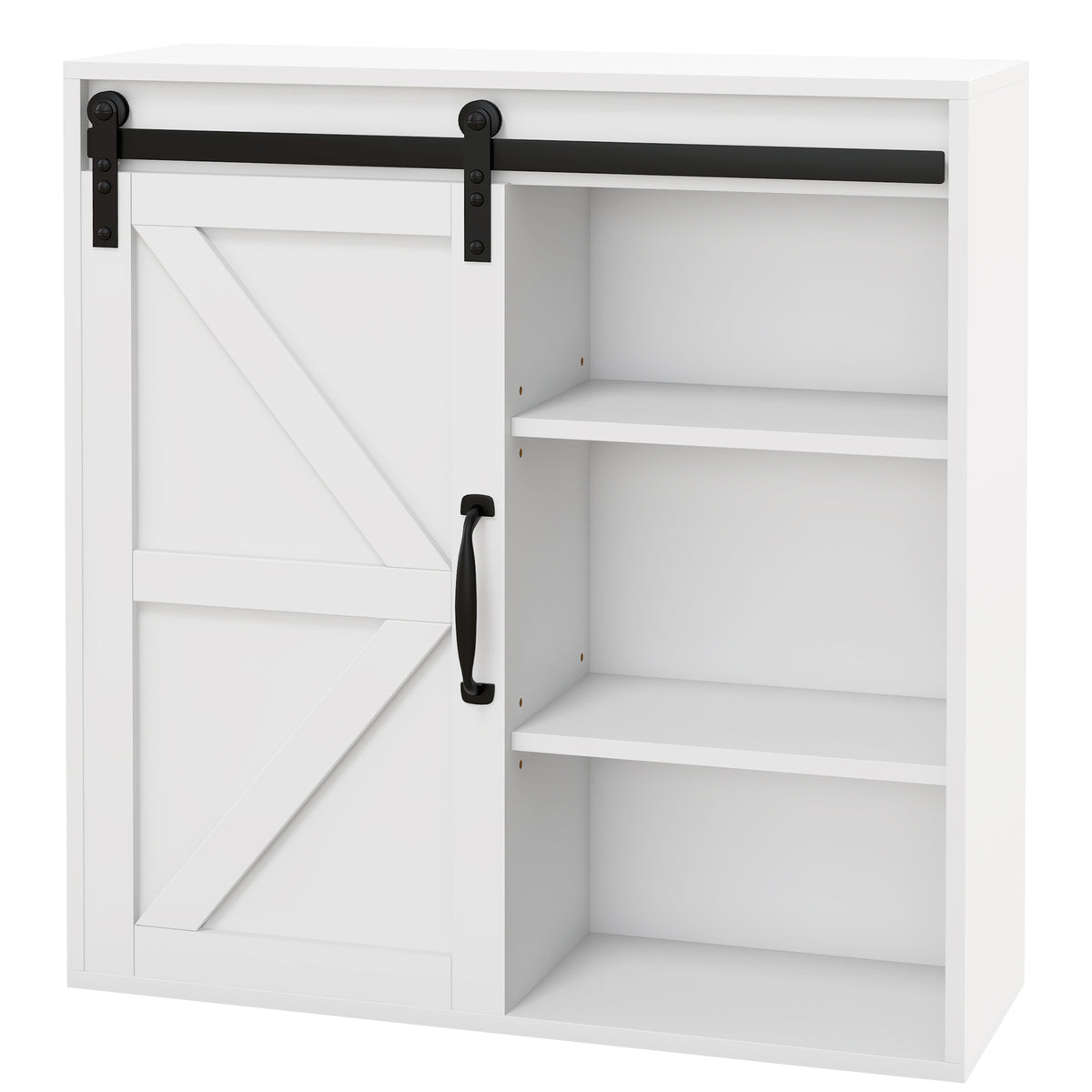 Bathroom Medicine Cabinet, Wall Cabinet with Sliding Door and Adjustable Shelf, 22.8