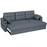 Canapé-lit sectionnel convertible, rangement méridienne