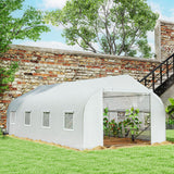 20x10x7ft Walk-in Steeple Greenhouse Outdoor Backyard Plant Seed Growth