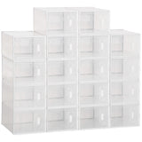 Lot de 18 boîtes de rangement à chaussures, organisateurs de chaussures peu encombrants