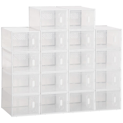 18 Pack Shoe Storage Boxes, Space-saving Shoe Organizers