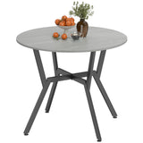 Table de salle à manger ronde de 89 cm, table de salle à manger moderne avec cadre en acier, petite table de cuisine peu encombrante