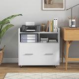 Mobile Filing Cabinet, Rolling File Cabinet with Drawer and Adjustable Hanging Bar for Letter, A4 and Legal Size