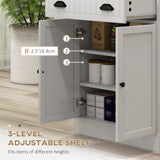 Microwave Cabinet, Kitchen Storage Cabinet with Drawer and Adjustable Shelf