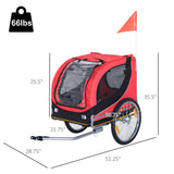 Pet Bike Trailer Bike Cart Bicycle Dog Cat Travel Carrier Foldable Red