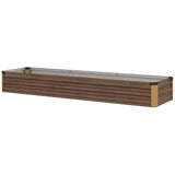 8'x2'x1' Galvanized Raised Bed, Large Elevated Planter Box for Growing Flowers