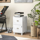 2-Drawer Small Filing Cabinet Lockable Home Office Storage Cabinet with Adjustable Hanging Bars for A4 Letter