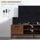 Meuble TV pour téléviseur jusqu'à 50 pouces, Meuble TV avec porte, rangement ouvert et tiroirs, Table TV avec pieds en acier