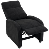 Corduroy Home Theater Seating, Push Back Recliner Chair with Padded Seat for Living Room