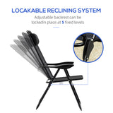 Chaises de camping doubles pliables avec inclinaison et appui-tête