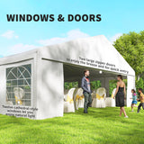 23' x 39' Party Tent, Heavy Duty Outdoor Canopy Tent Shelter with 2 Doors and 12 Windows for Parties