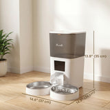 Automatic Cat Feeder for 2 Cats, 2.4G WiFi Pet Food Dispenser 6L APP Control