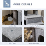 Cat Stairs Pet Steps for Couch Bed with Scratching Posts Condo Ball Toy