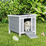 Wooden Rabbit Hutch, Bunny Cage with Waterproof & Openable Asphalt Roof, 20
