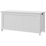 Storage Trunk with 2 Safety Hinges, Modern Entryway Bench with Side Handles