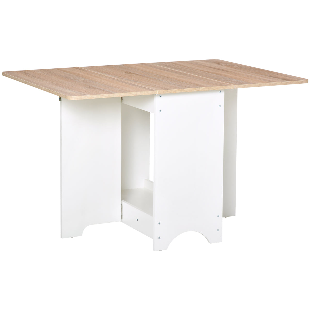 Foldable Dining Table, Folding Table with Storage Shelf