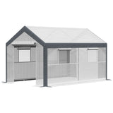 6.6' x 10' x 7' Heavy Duty Walk-In Greenhouse Vegetable Seed Growth Tent Outdoor Plant Growing Tunnel Warm House Flower Shed Backyard