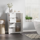 Bathroom Storage Cabinet, Floor Cabinet with Adjustable Shelf and 4 Drawers