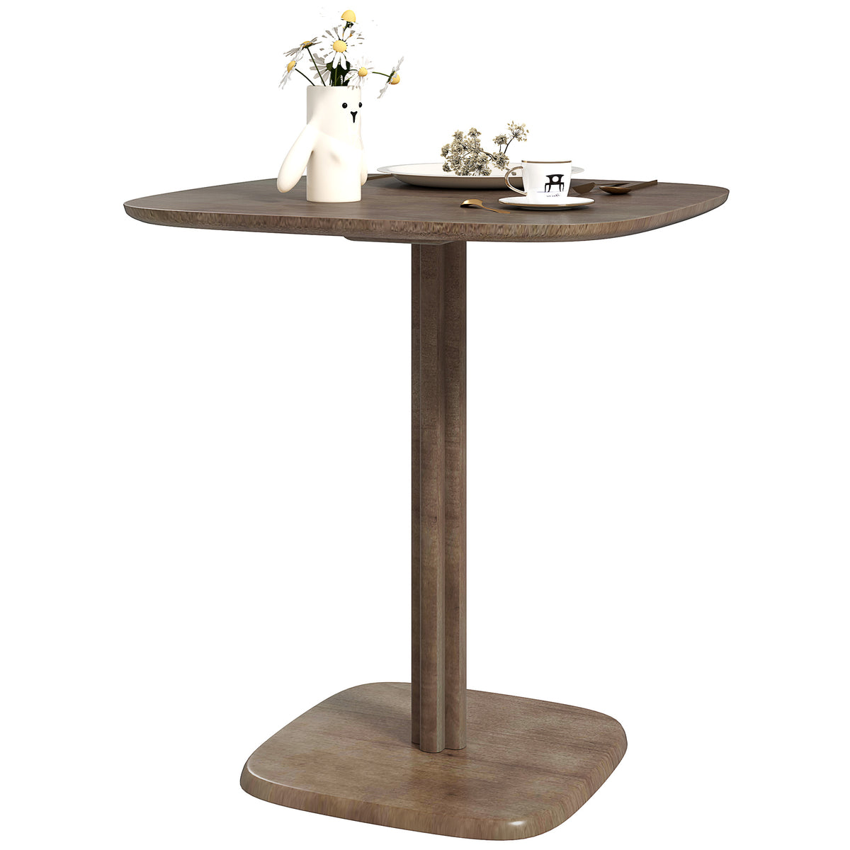 Dining Table for 4 People - Modern Kitchen Table with Wood-Effect Top, 27.6